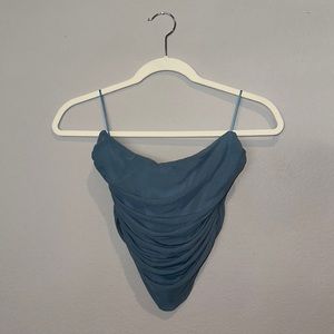 NEW Tic Toc Blue Strapless Corset Style Top